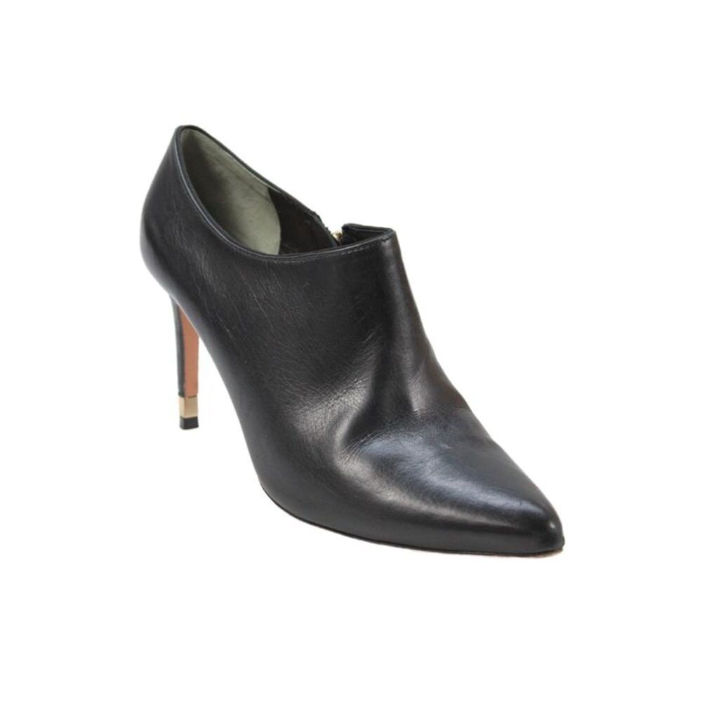 Tory Burch Womens Leather Pointed Toe High Heels Bootie Shoes Black Size 8M